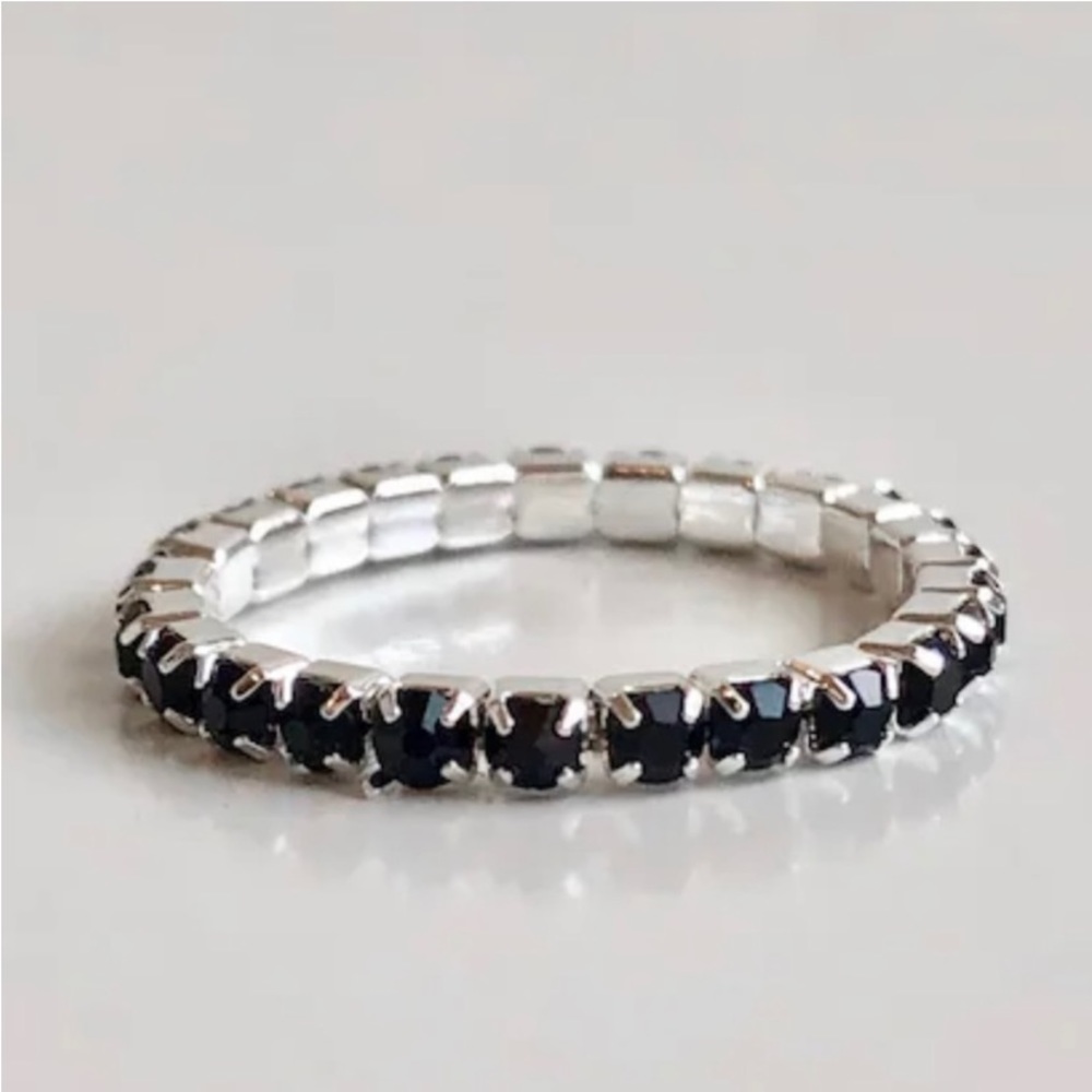 * Black Crystal Stretchy Toe Ring NEW